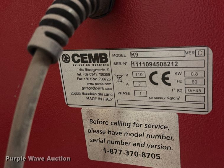 image for item EW7515 CEMB K9 tire balancing machine