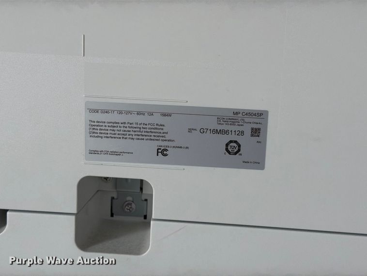 image for item EW7521 (11) Savin MP C3004 printers