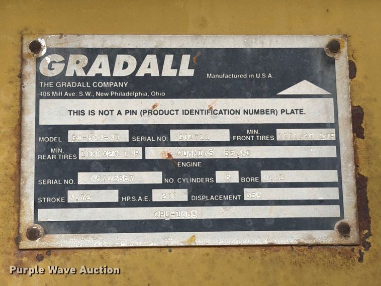 image for item EW7543 1999 Gradall XL4100 wheeled excavator
