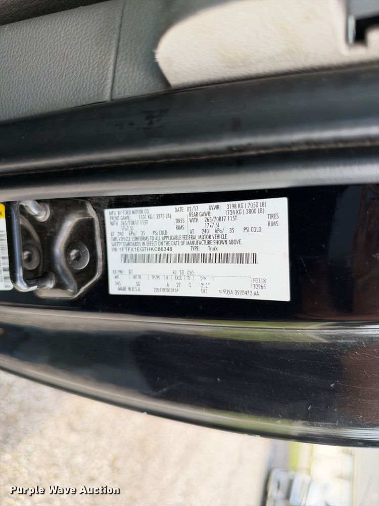 image for item EX1522 2017 Ford F150 Ext. Cab pickup truck