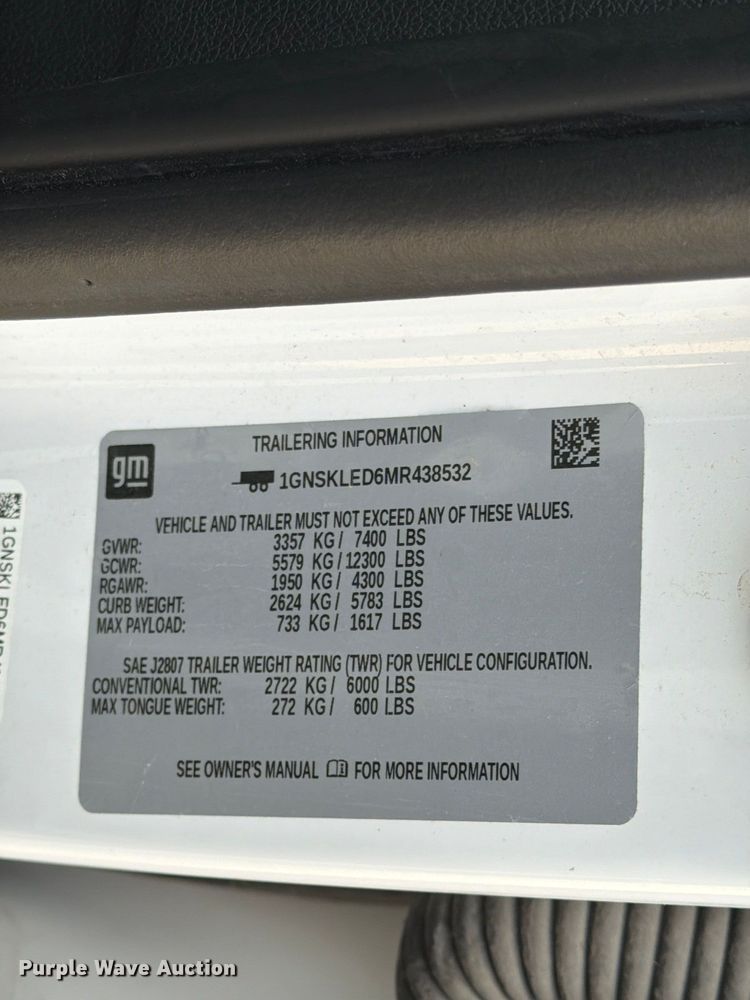 image for item EX4671 2021 Chevrolet Tahoe SUV