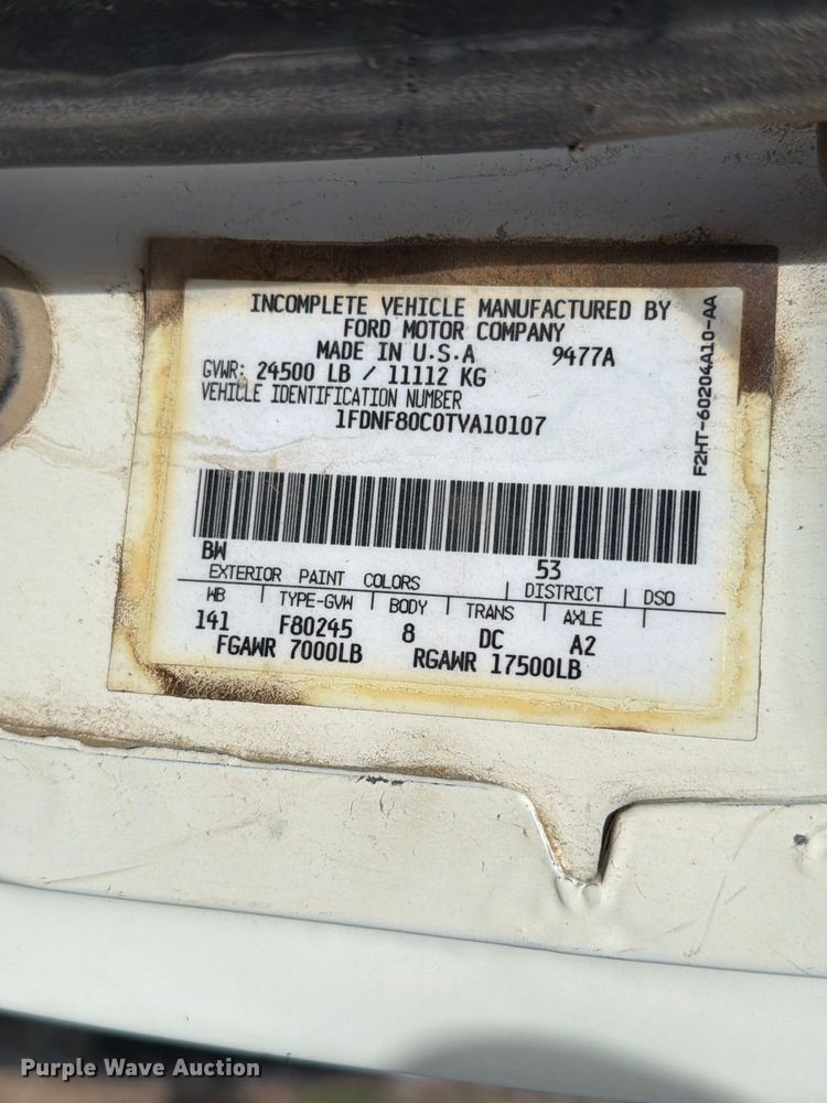 image for item FC0041 1996 Ford F800 dump truck