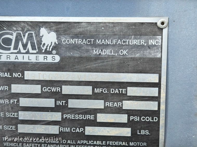 image for item FG0800 1997 CM Trailers enclosed cargo trailer