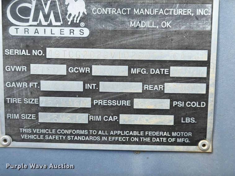 image for item FG0800 1997 CM Trailers enclosed cargo trailer