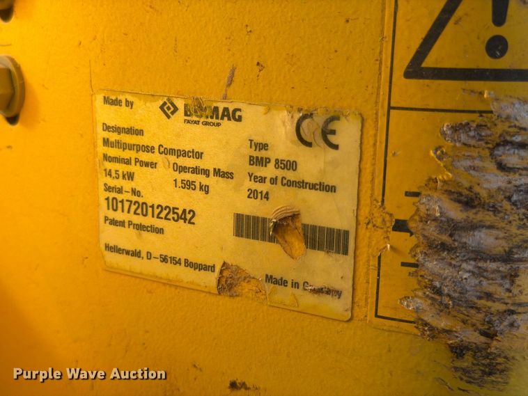 image for item FG0801 2014 Bomag BMP 8500 trench compactor