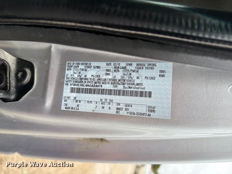 image for item FH6468 2010 Ford E350 van