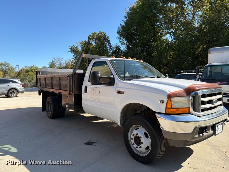 image for item FH6488 2001 Ford F450 Super Duty dump flatbed truck