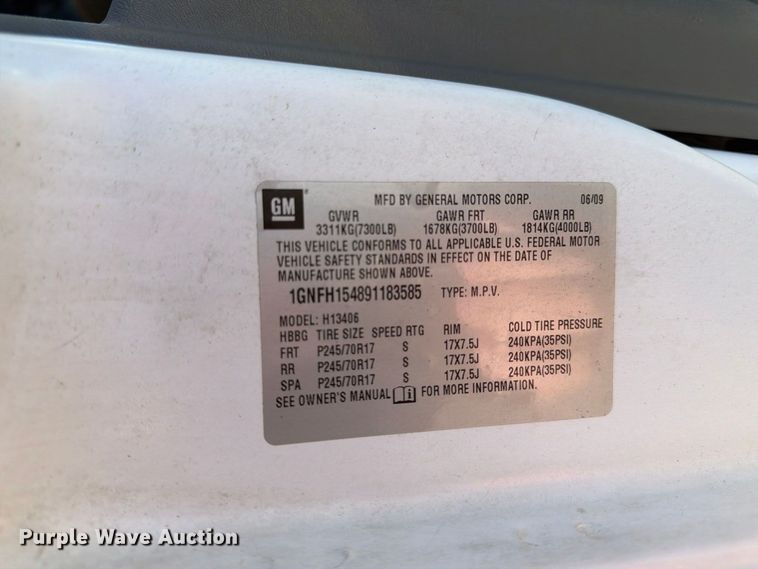 image for item FK2180 2009 Chevrolet Express 1500 van
