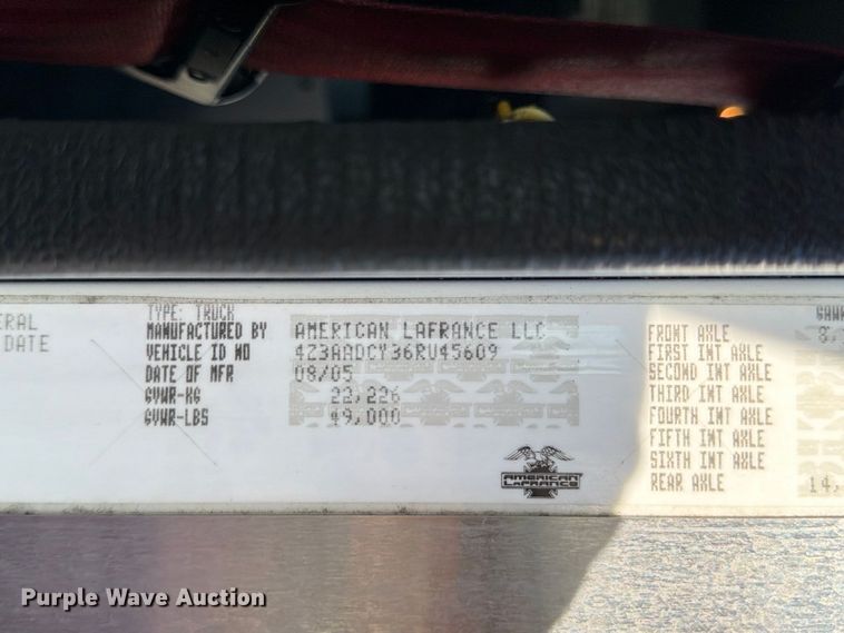 image for item FK2193 2006 American Lafrance Metropolitan fire truck