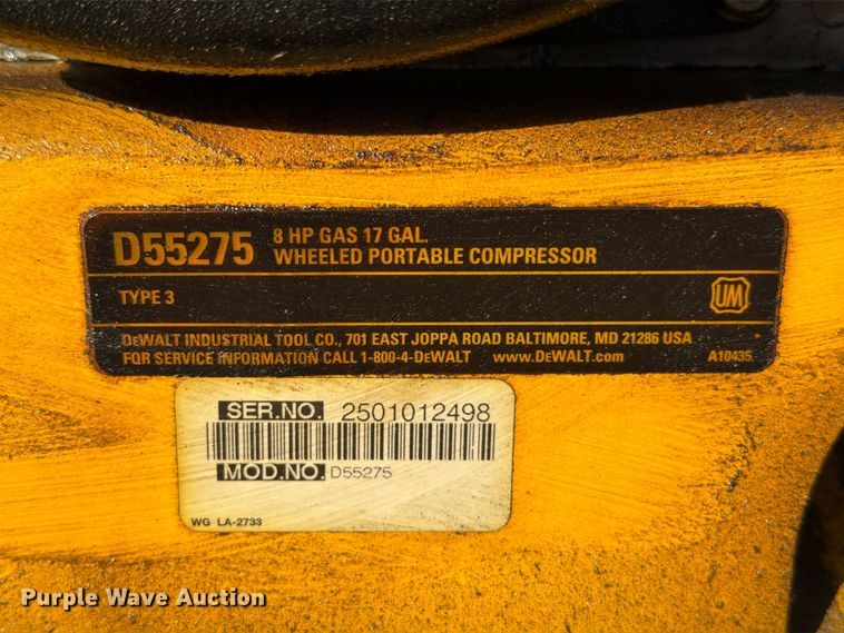 image for item FK2201 Dewalt D55275 air compressor