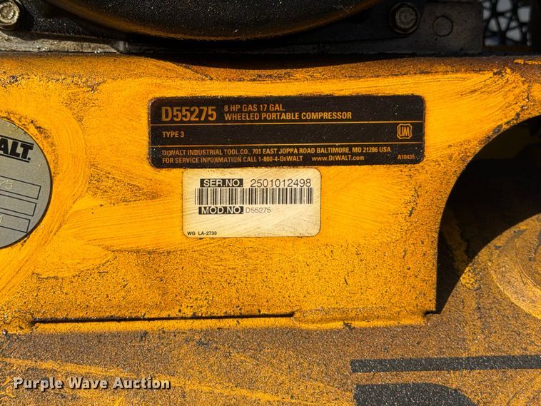 image for item FK2201 Dewalt D55275 air compressor
