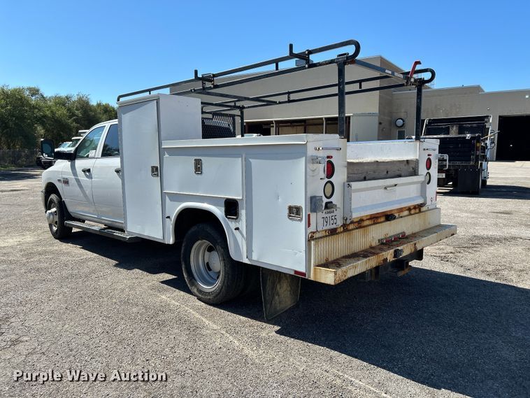 image for item FK3881 2011 Dodge 3500HD Crew Cab utility bed pickup truck