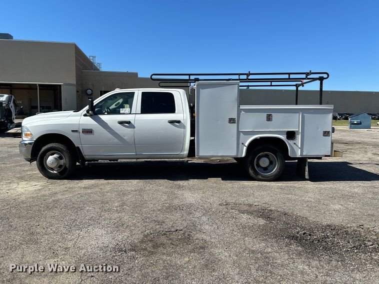 image for item FK3881 2011 Dodge 3500HD Crew Cab utility bed pickup truck