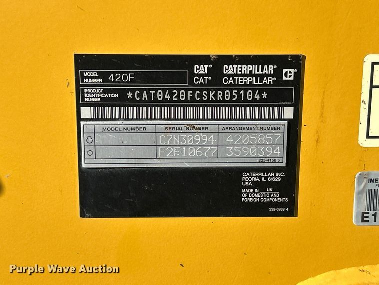 image for item FK3892 2015 Caterpillar 420F backhoe