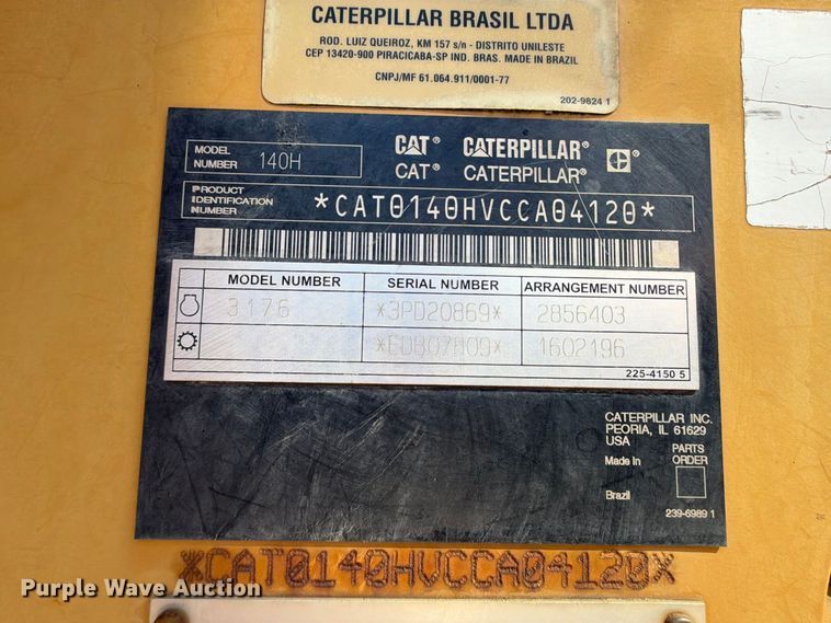 image for item FK5287 2007 Caterpillar 140H motor grader