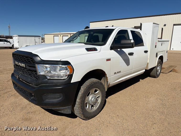 image for item FM7718 2020 RAM 3500 Crew Cab utility bed pickup truck