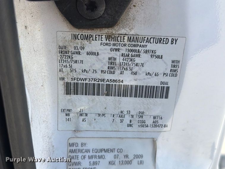 image for item FN5916 2009 Ford F350 Super Duty dump bed pickup truck