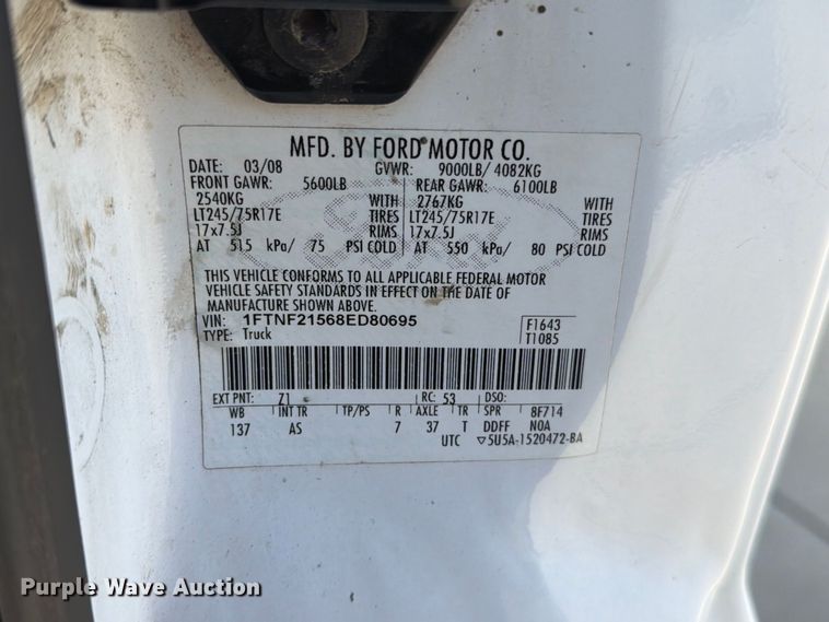 image for item FN5921 2008 Ford F250 Super Duty pickup truck