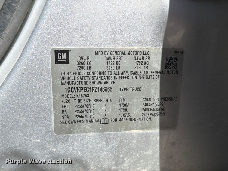 image for item FP3127 2015 Chevrolet Silverado 1500 Pickup