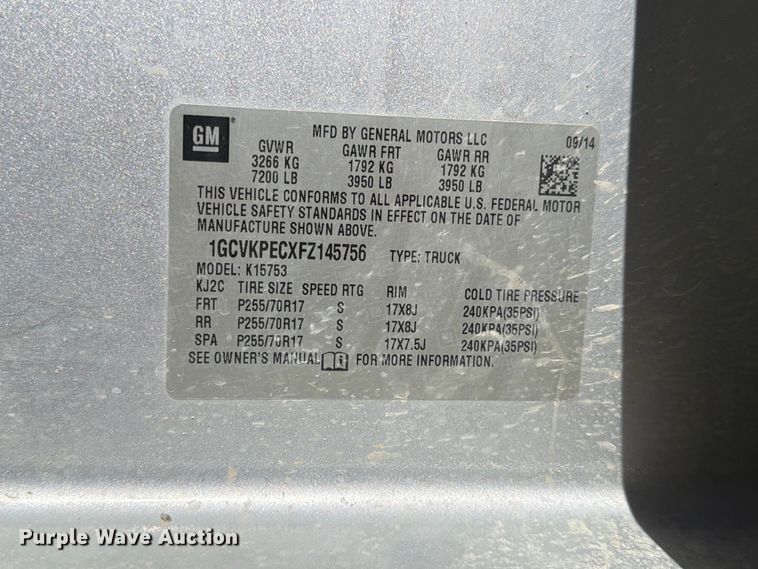 image for item FP3128 2015 Chevrolet Silverado 1500 Pickup