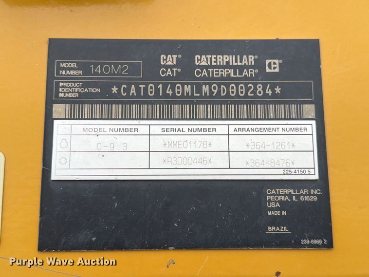 image for item FP3152 2011 Caterpillar 140M2 VHP Plus motor grader