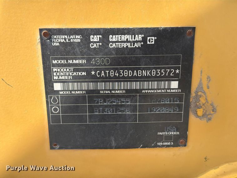 image for item FP3177 2003 Caterpillar 430D backhoe