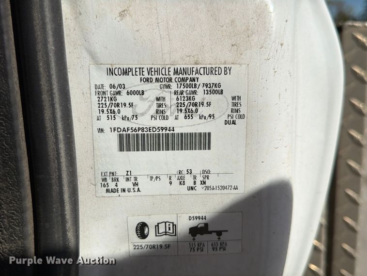 image for item FP3178 2003 Ford F-550 dump truck