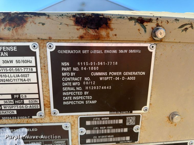 image for item FP3507 2012 MEP-1060 generator