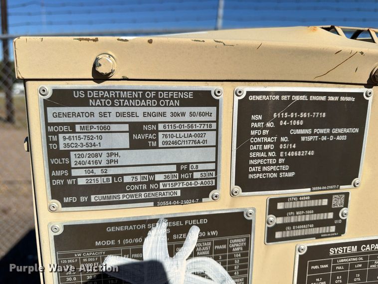 image for item FP3509 2014 MEP-1060 generator