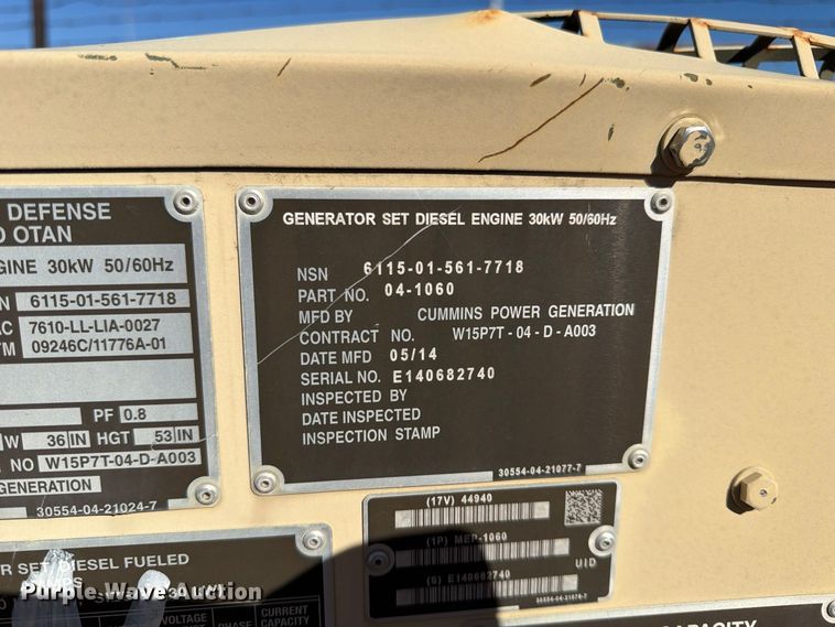 image for item FP3509 2014 MEP-1060 generator