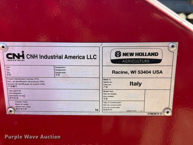 image for item FP3512 New Holland HM235 disc mower