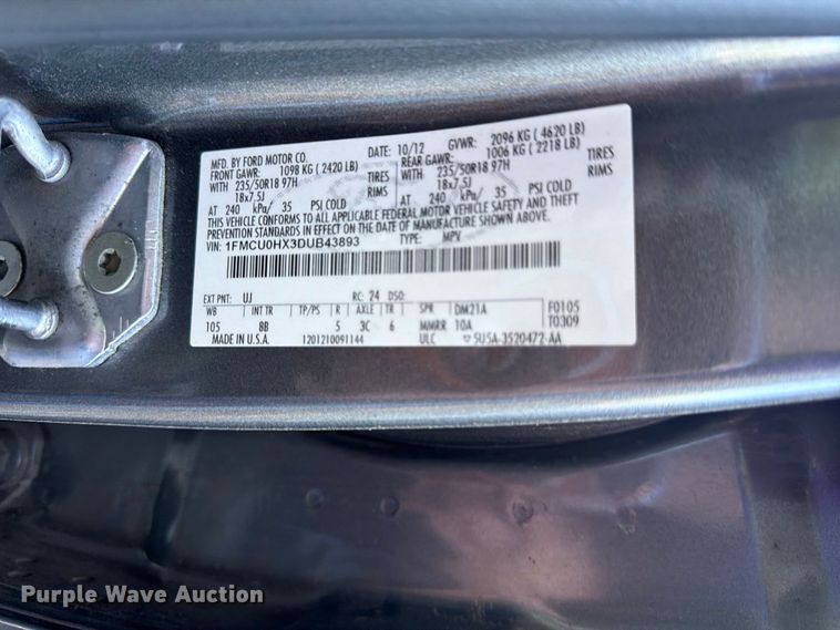 image for item FP3528 2013 Ford Escape SUV