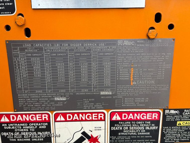 image for item FT6487 2001 International 4900 digger derrick truck