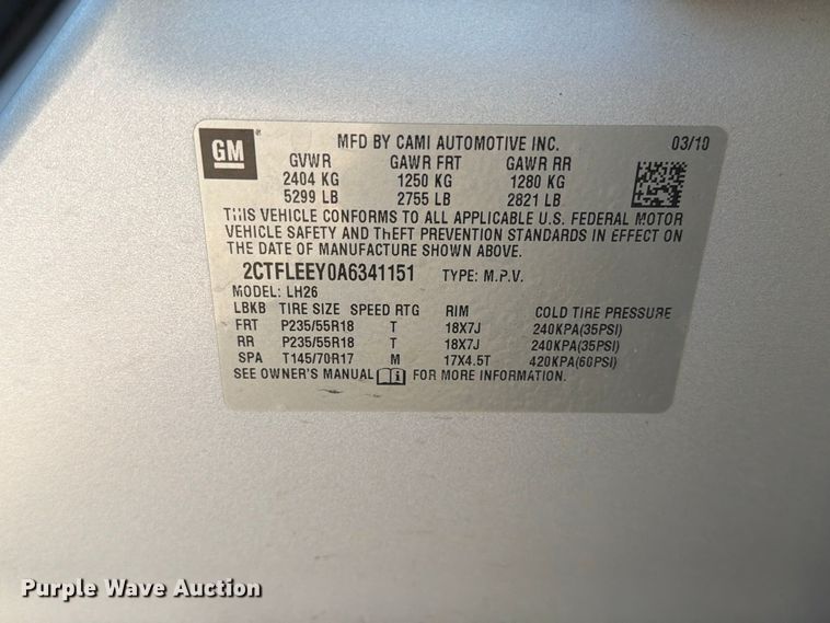 image for item FT6954 2010 GMC Terrain SUV