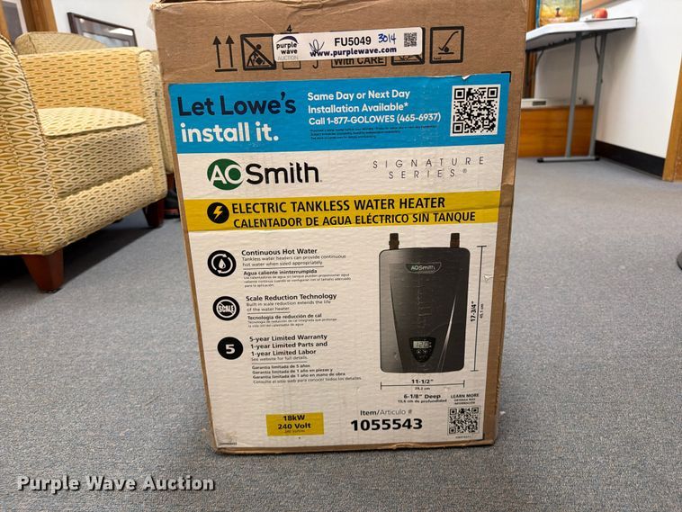 image for item FU5049 A. O. Smith Signature Series electric tankless water heater