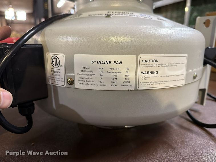 image for item FU5052 Tjernlund M-6 in-line duct booster fan