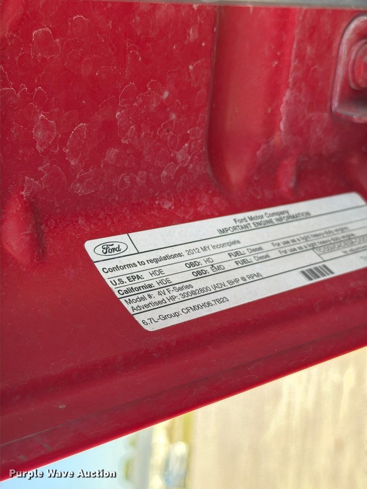 image for item FU8504 2012 Ford F550 Super Duty XL dump truck