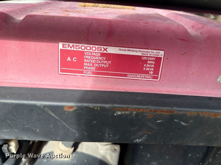 image for item EL1040 Honda EM5000SX generator