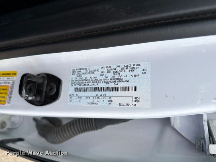 image for item FH6473 2022 Ford F150 XLT Crew Cab pickup truck