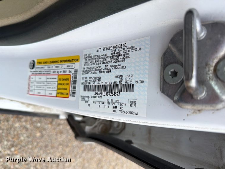 image for item FH6474 2016 Ford Fusion Hybrid SE 