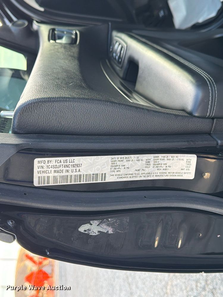 image for item FK3916 2022 Dodge Durango SSV SUV