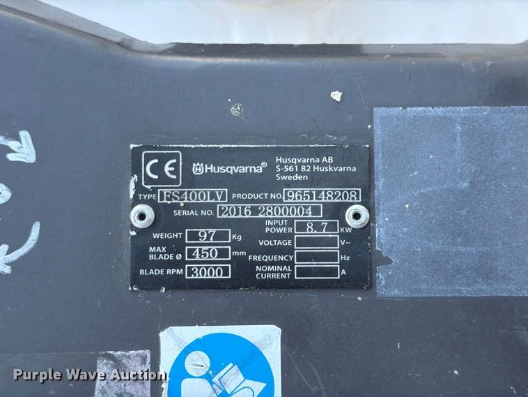image for item FK3948 2016 Husqvarna FS400LV concrete saw