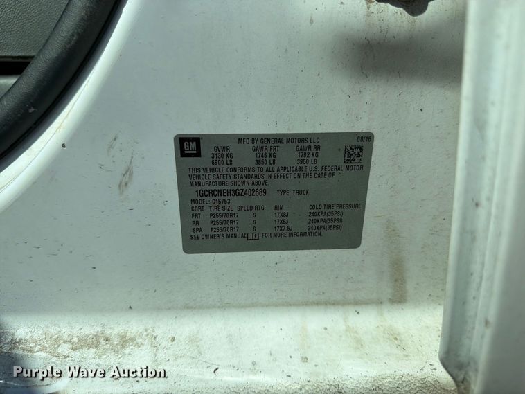 image for item DT3052 2016 Chevrolet Silverado 1500 Ext. Cab pickup truck