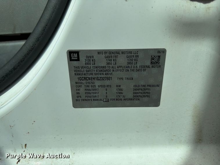 image for item DT3053 2016 Chevrolet Silverado 1500 Ext. Cab pickup truck