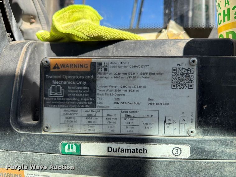 image for item DT3077 2019 Hyster H170FT forklift