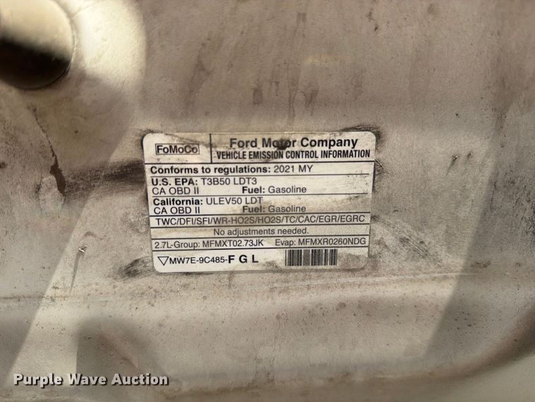 image for item DU3146 2021 Ford F150 Ext. Cab pickup truck