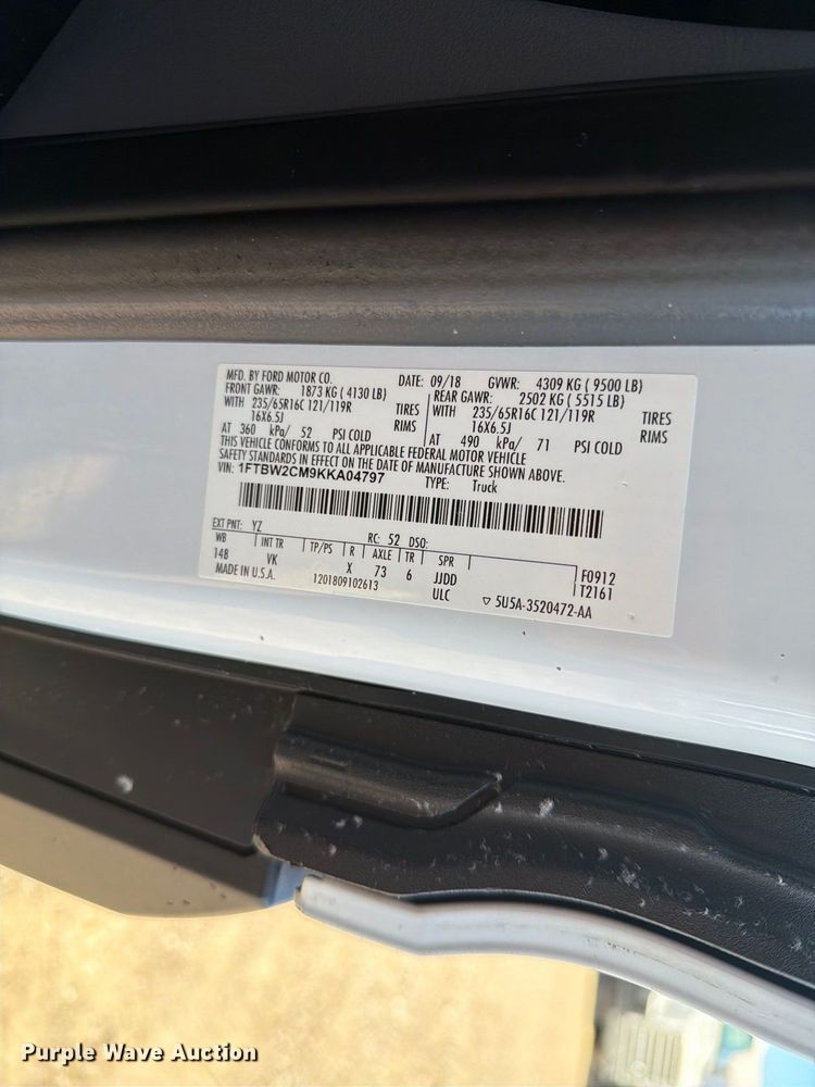 image for item DU3147 2019 Ford Transit van