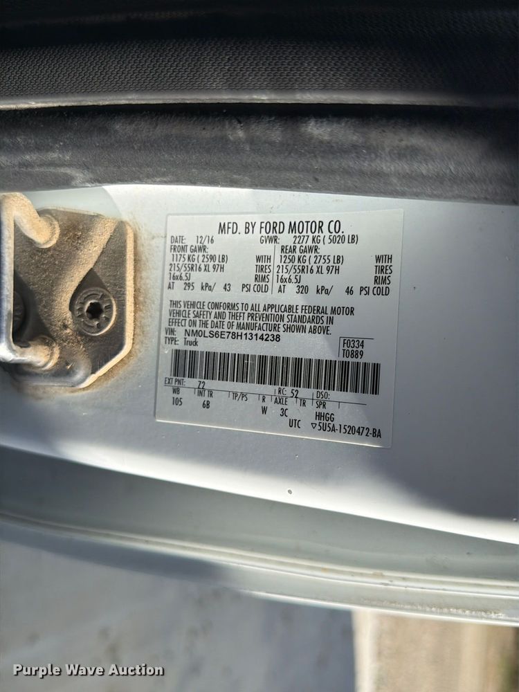 image for item DU8027 2017 Ford Transit Connect van
