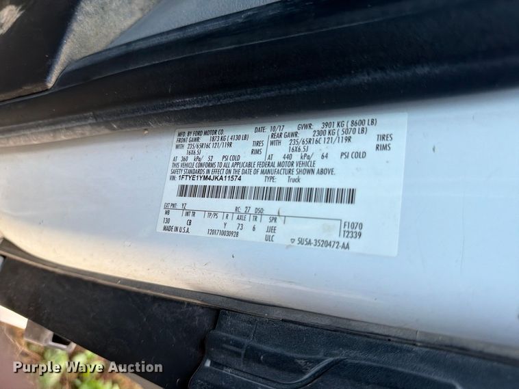 image for item DU8028 2018 Ford Transit 150 van