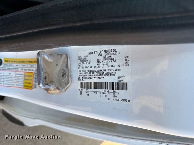 image for item DU8030 2019 Ford Transit Connect van